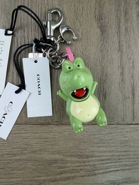 Coach Brain Dead Vinyl Darby Dino Bag Charm Silver Hardware